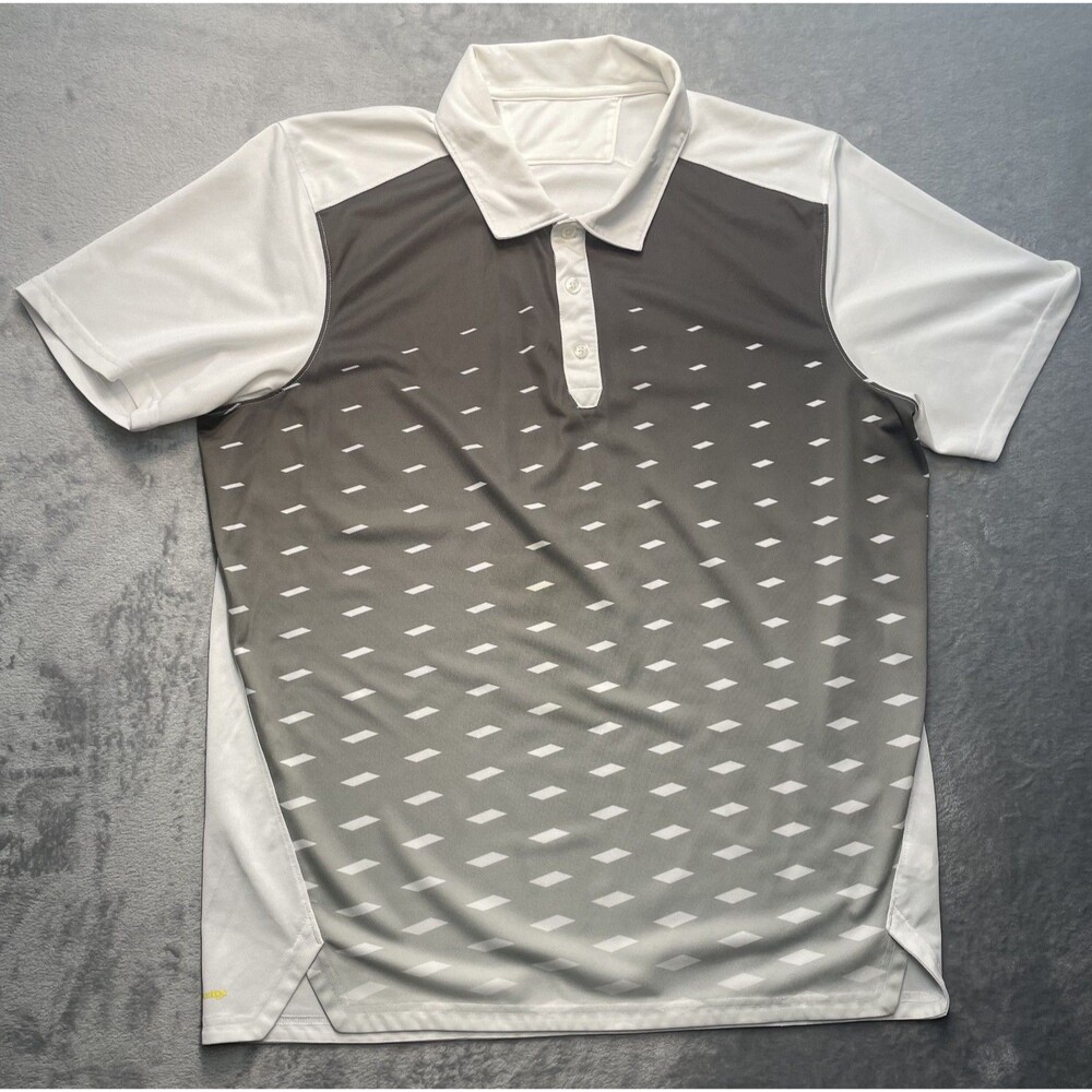 OAKLEY MEN'S GOLF POLO LARGE GRAY & WHITE